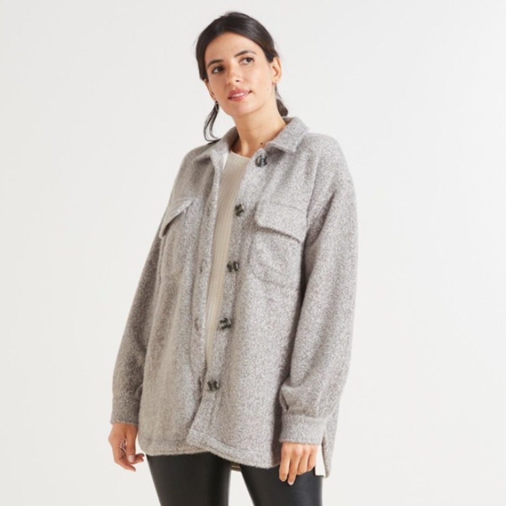 Z Supply Tucker Jacket Shacket Size Large Gray COZY!